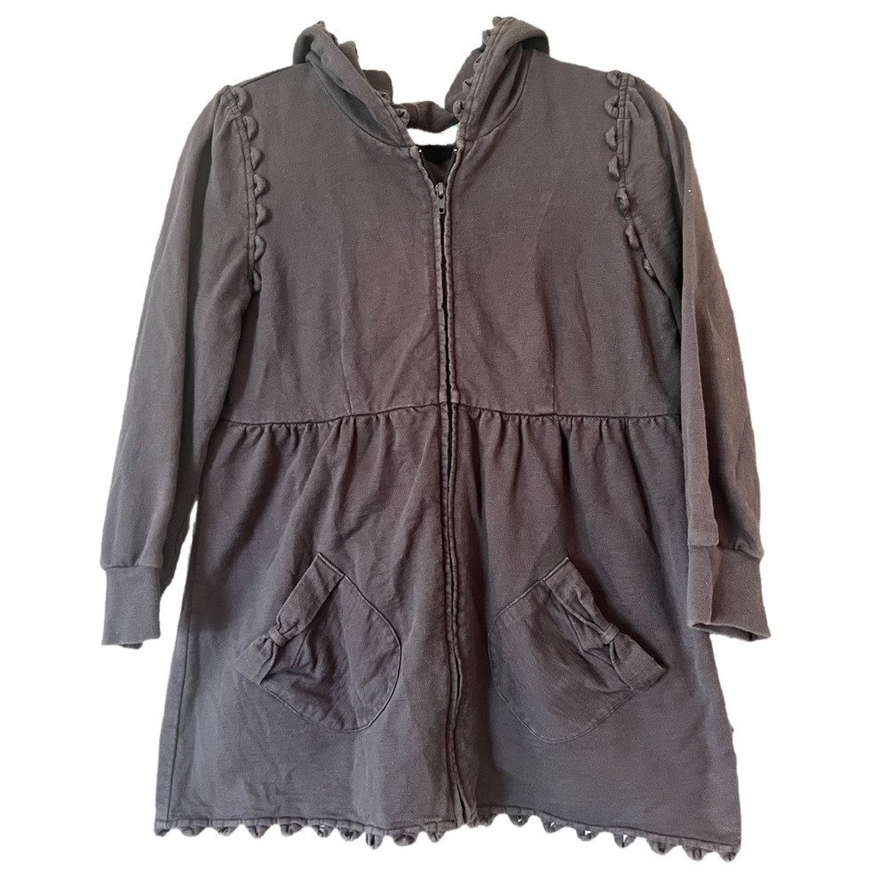 Anthropologie| Lilka gray zip up hoodie with bow pockets size M